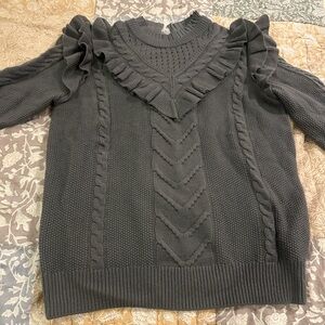 Ted Baker London Charcoal Ruffled Sweater